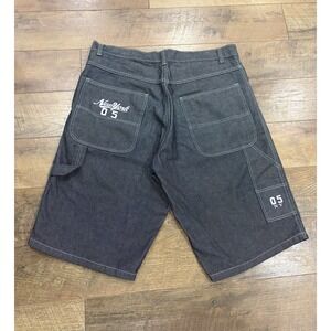 Vintage Y2k New York Embroidered Baggy Jorts Jeans Shorts 41 Navy Blue Denim